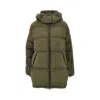Herno Long Padded Down Jacket With Removable Hood In Green