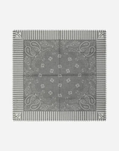 Herno Tuch Aus Paisley Print Cotton In Gray