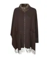Herno Turtleneck Cape In Brown