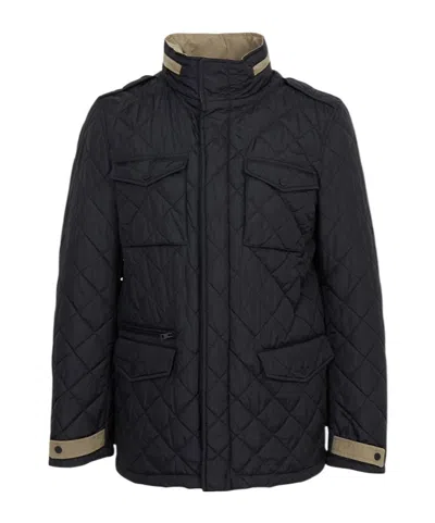 Herno Turtleneck Cotton Jacket In Black