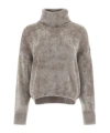 Herno Turtleneck Cropped Sweater In Brown