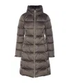Herno Long Padded Down Jacket With High Collar In Black