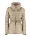 Herno Padded Quilted Down Jacket With Fur Trim In Neutral