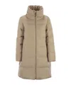 Herno Women Wool Jacket With High Collar In Brown