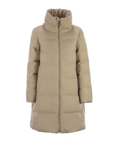 Herno Turtleneck Down Jacket In Brown