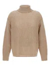 Herno Wool And Alpaca Turtleneck Jumper In Brown