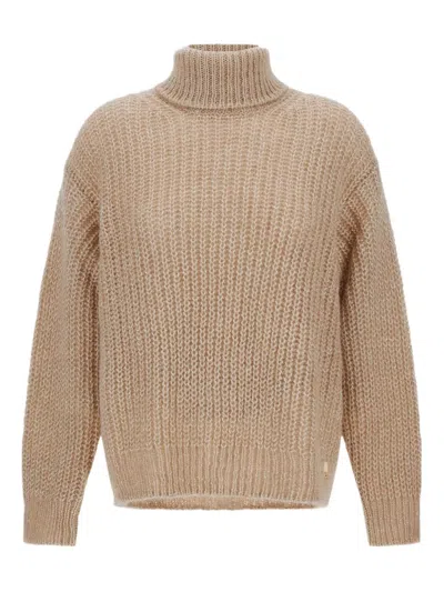 Herno Wool And Alpaca Turtleneck Jumper In Neutral