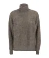 Herno Wool And Alpaca Turtleneck Jumper In Brown