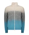 Herno High-neck Cardigan In Gray