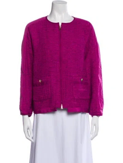 Pre-owned Herno Tweed Evening Jacket In Purple