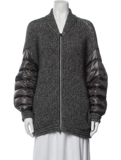 Pre-owned Herno Tweed Pattern Down Jacket In Metallic