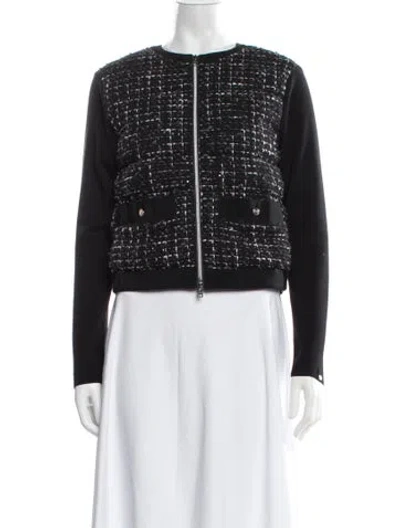 Pre-owned Herno Tweed Pattern Jacket In Black
