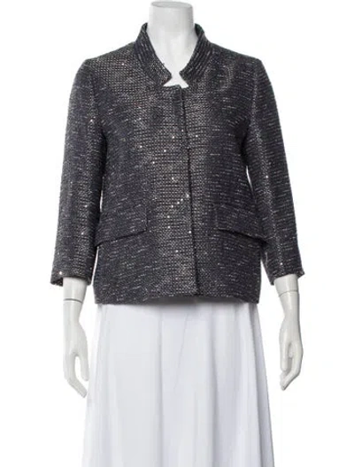 Pre-owned Herno Tweed Pattern Jacket In Blue