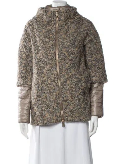 Pre-owned Herno Tweed Pattern Jacket In Brown