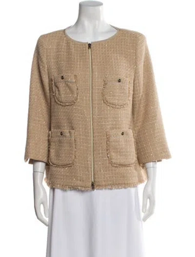 Pre-owned Herno Tweed Pattern Jacket In Neutral