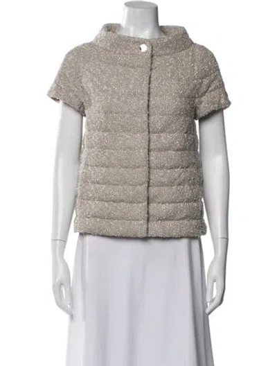 Pre-owned Herno Tweed Pattern Jacket In Neutral