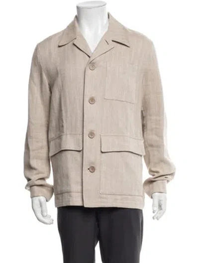 Pre-owned Herno Tweed Pattern Long Sleeve Dress Shirt In Neutrals
