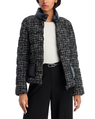 HERNO TWEED SHORT PUFFER JACKET
