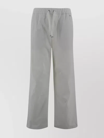 Herno Twill Trousers Elasticated Waistband In Gray