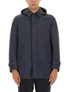 Herno Two-layer Windstopper Long Parka In Blue
