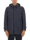 Herno Two-layer Windstopper Long Parka In Blue