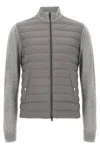 Herno Two-material Cardigan Sweaters And Cardigans Gray In Gray