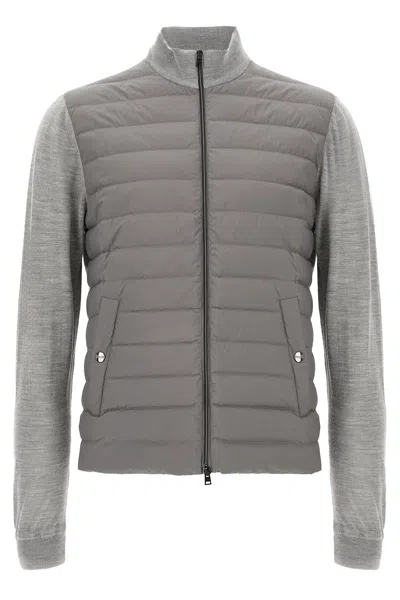 HERNO HERNO TWO-MATERIAL CARDIGAN