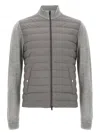 Herno Two-material Cardigan Sweaters And Cardigans Gray In Gray