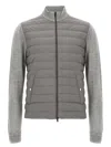 Herno Two-material Cardigan Sweaters And Cardigans Gray In Gray