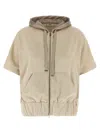 Herno Sweatshirt In Sponge Effect Sweater And Nylon Ultralight In Gray