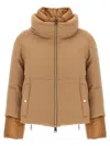 Herno Two-material Puffer Jacket In Beige