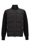 Herno Two-material Puffer Jacket In Black
