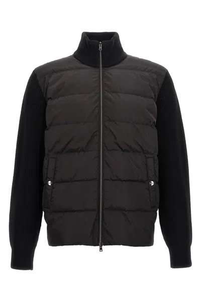 HERNO TWO-MATERIAL PUFFER JACKET
