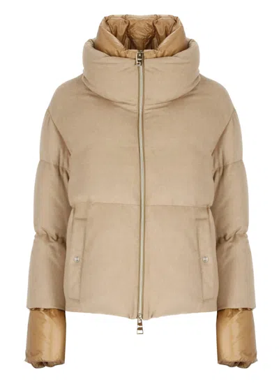 HERNO TWO-MATERIAL PUFFER JACKET