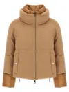 Herno Two-material Puffer Jacket In Brown
