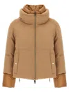 Herno Two-material Puffer Jacket In Brown