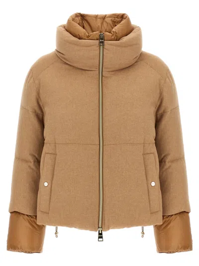 HERNO TWO-MATERIAL PUFFER JACKET PIUMINI, PARKA, GIACCHE CASUAL BEIGE