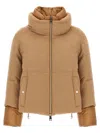 Herno Two-material Puffer Jacket In Brown
