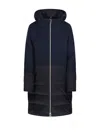 Herno Two-tone Down Jacket With High Collar In Blue