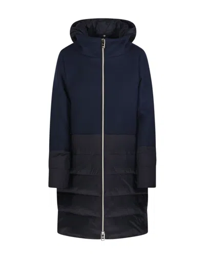 HERNO TWO-TONE DOWN JACKET WITH HIGH COLLAR