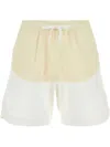 Herno Two-tone Stretch Cotton Blend And Nylon Shorts In White