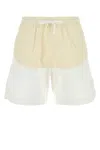 Herno Two-tone Stretch Cotton Blend And Nylon Shorts