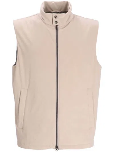 Herno Two-way Zip Fastening Gilet In Neutrals