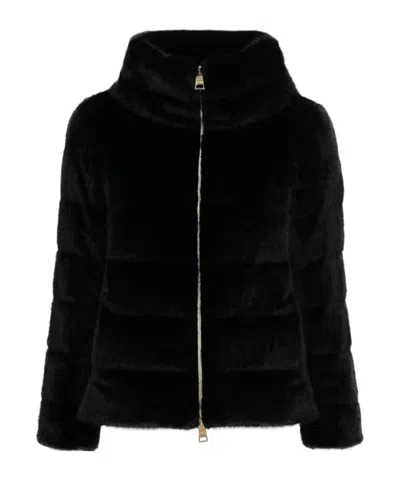 Herno Two-way Zipper Down Jacket In Black