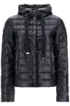 Herno Black Down Jacket With Drawstring Hood And Logo Detail On The Drawstring In Tech Fabric Woman In Black