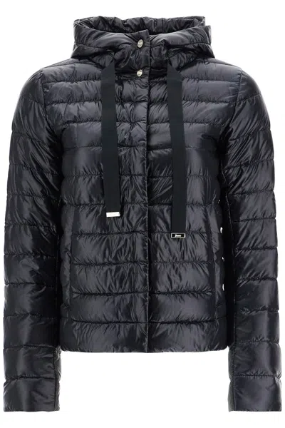 Herno Ultra-lightweight Black Nylon Down Jacket With Hood Women
