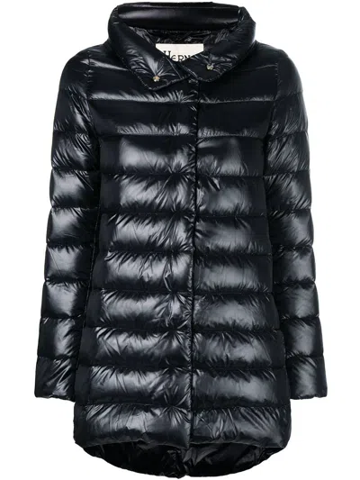 Herno Amelia Stand Collar Down Puffer Coat In Black