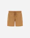 Herno Ultralight Crease Beach Boxers In Camel