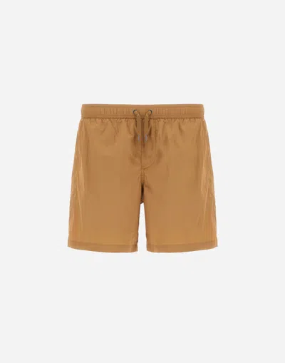 Herno Ultralight Crease Beach Boxers In Camel