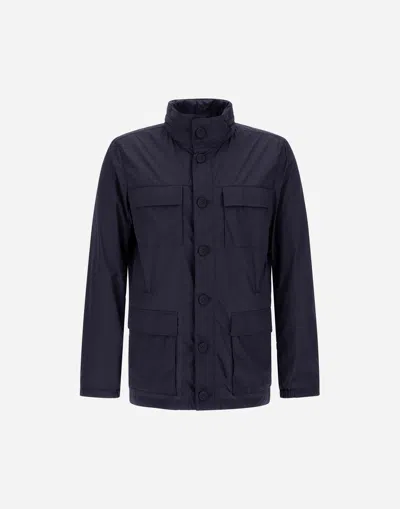 Herno Ultralight Crease Field Jacket In Blue